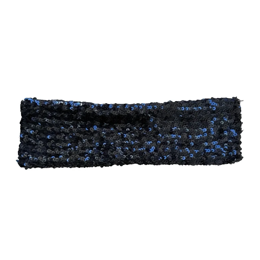 Y2K Glam Rave Blue Sequin Fingerless Glove Arm Warmer Single Performance Costume
